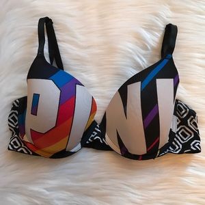 VS Pink Rainbow Wear Everywhere T-Shirt Bra